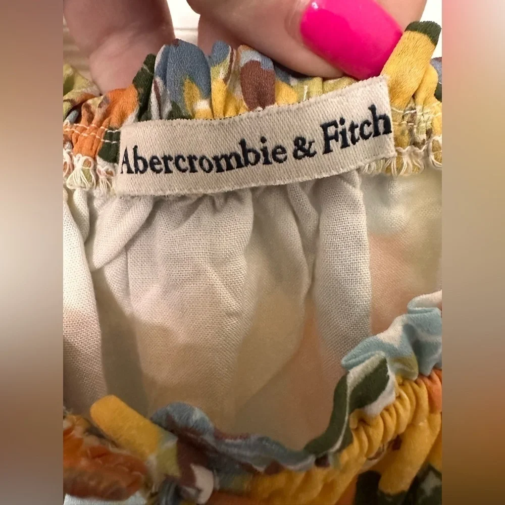 Abercrombie and Fitch Floral Smocked Cropped Top